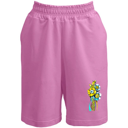 Чоловічі шорти, Рожевий, "Квіти у кольорах прапора"