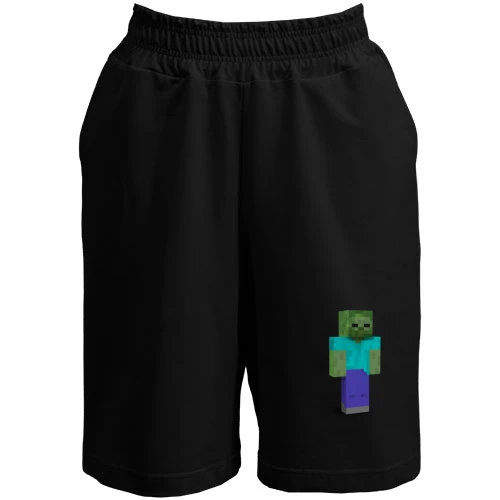 Мужские шорты, Черный, Minecraft Зомби