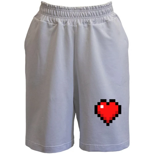 Мужские шорты, Белый, Minecraft heart