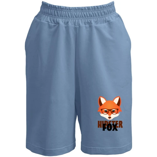 Чоловічі шорти, Синій, з лисицею Hipster Fox
