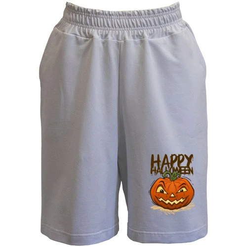 Мужские шорты, Синий, с надписью Happy Halloween
