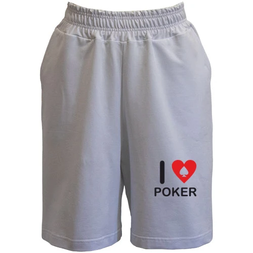Мужские шорты, Черный, I love Poker