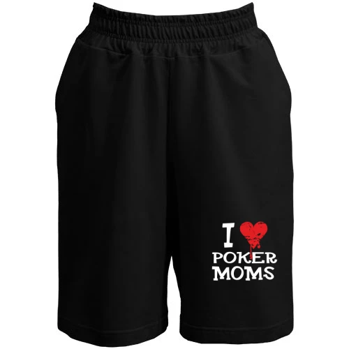 Мужские шорты, Синий, Poker I love moms