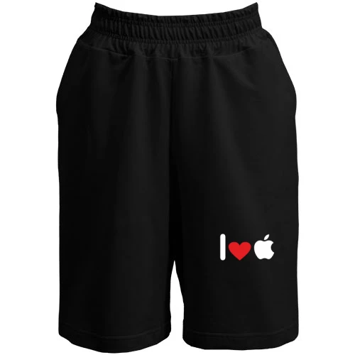 Чоловічі шорти, Чорний, I love apple