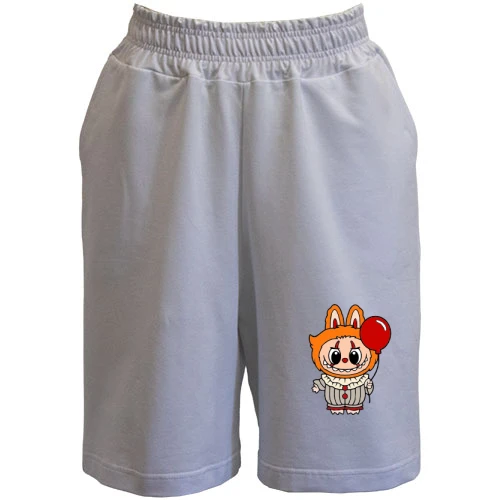Чоловічі шорти, Білий, Labubu Pennywise