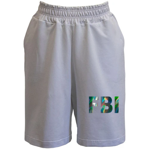 Мужские шорты, Белый, FBI (голограмма)