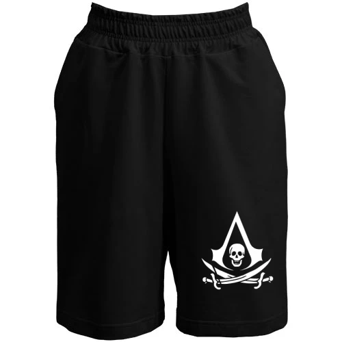 Женские  шорты, Черный, с лого Assassin’s Creed 4