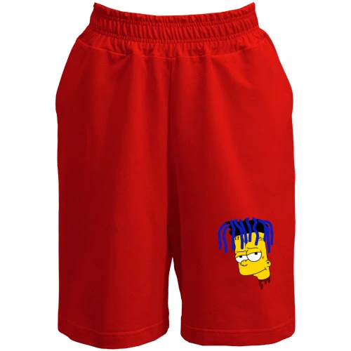 Женские  шорты, Красный, с Бартом Симпсоном в образе Lil Pump (2)