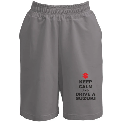 Женские  шорты, Серый, Keep calm and drive a SUZUKI