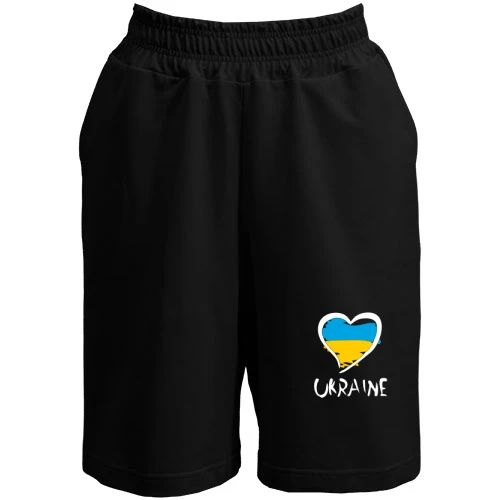 Женские шорты с надписью "Ukraine" и сердечком