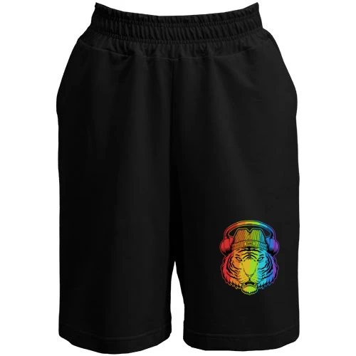 Женские  шорты, Черный, Rainbow Tiger