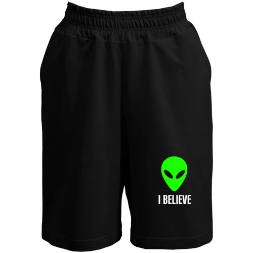 Женские  шорты, Черный, I BELIEVE
