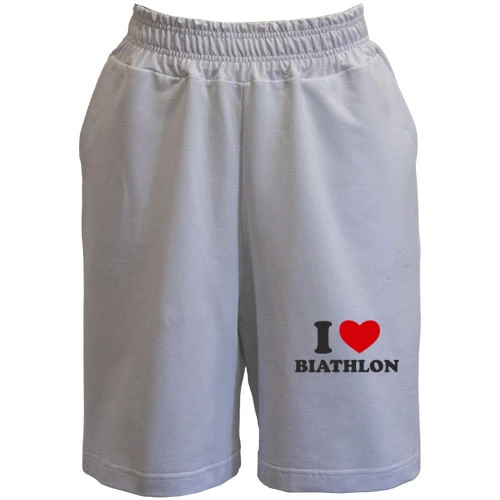 Женские  шорты Я люблю Биатлон — I love Biathlon