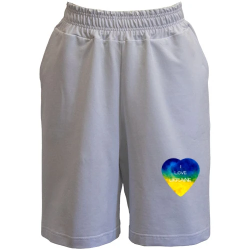 Женские  шорты "I love Ukraine" на сердце (мини)