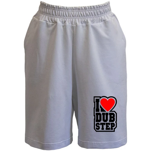 Жіночі шорти, Білий, I love dub step