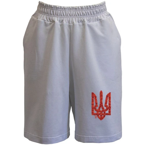 Жіночі шорти, Білий, Тризуб з маків
