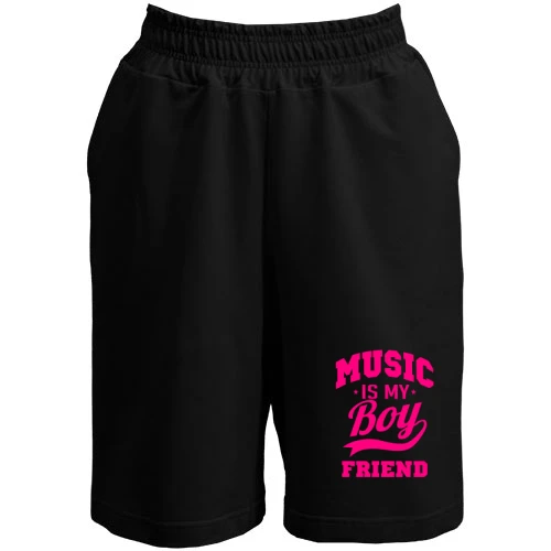 Жіночі шорти, Чорний, Music is my boyfriend