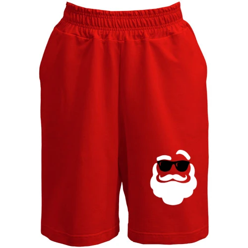 Жіночі шорти, Червоний, з Сантою в темних окулярах (Cool Santa)