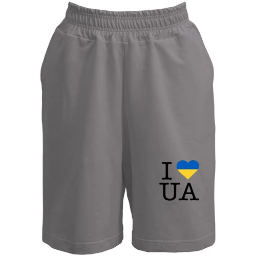 Женские  шорты, Серый, "I ♥ UA"
