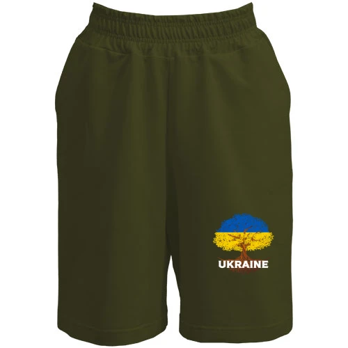 Женские  шорты, Хаки, "Дерево Украины"
