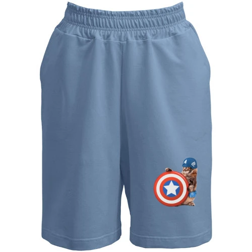 Жіночі шорти з котом - Капітан Америка