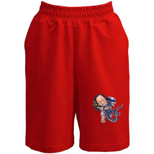 Жіночі шорти, Червоний, "Хижак проти чужого поа-арт"
