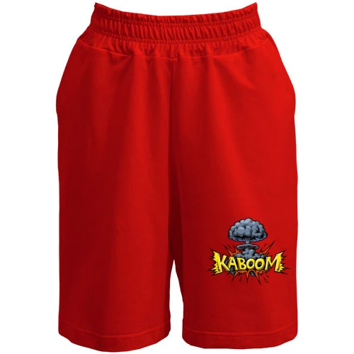 Женские  шорты, Красный, с сердцем "Kaboom"