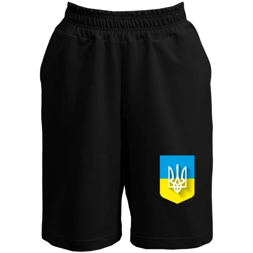 Жіночі шорти, Чорний, з Тризубом на фоні українського прапора