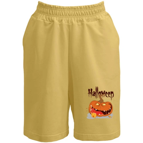 Жіночі шорти, Жовтий, Halloween Зубаста Гарбуз