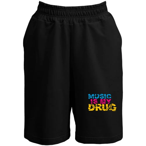 Жіночі шорти, Чорний, Music is my drug