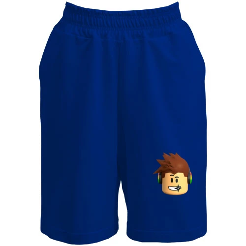 Жіночі шорти, Синій, Roblox face