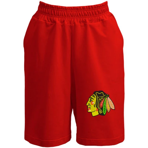 Женские шорты, красный, с вышитым логотипом Chicago Blackhawks