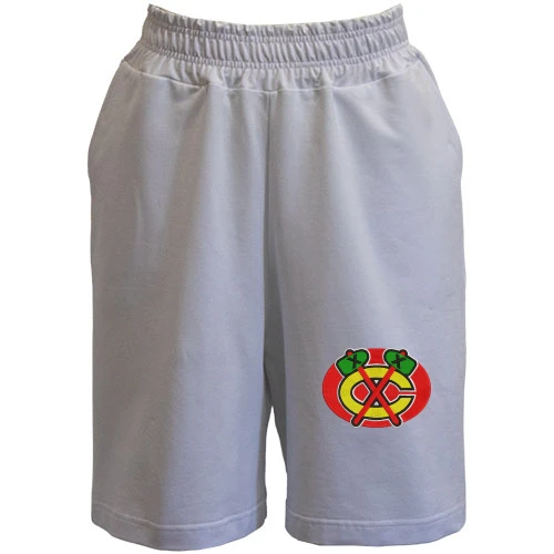 Жіночі шорти, білий, з вишитими томагавками Chicago Blackhawks