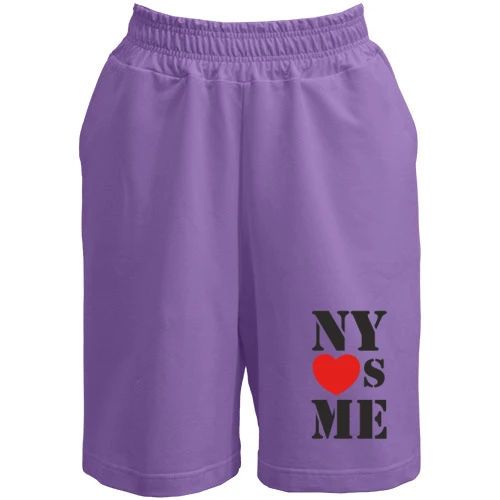 Женские  шорты, Лавандовый, с надписью New york loves me