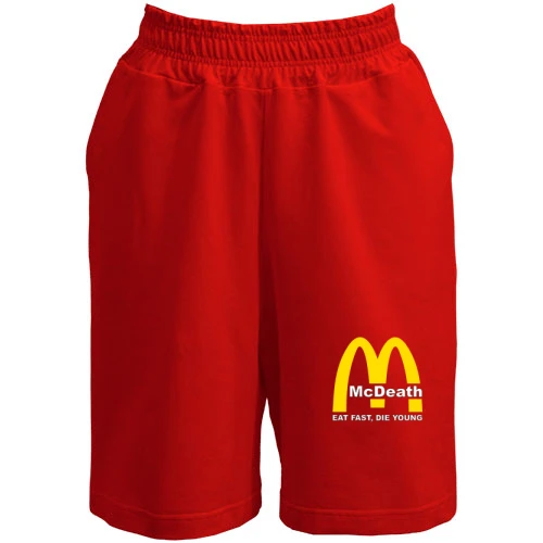 Женские  шорты, Красный, McDeath