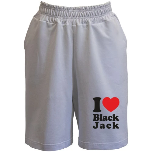 Женские  шорты, Белый, I love Black Jack