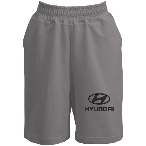 Женские  шорты, серый, с вышитым логотипом Hyundai