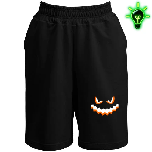Женские  шорты, Черный, "Evil Pumpkin Face"
