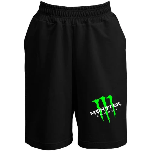 Женские  шорты, черный, Monster energy (наискосок)