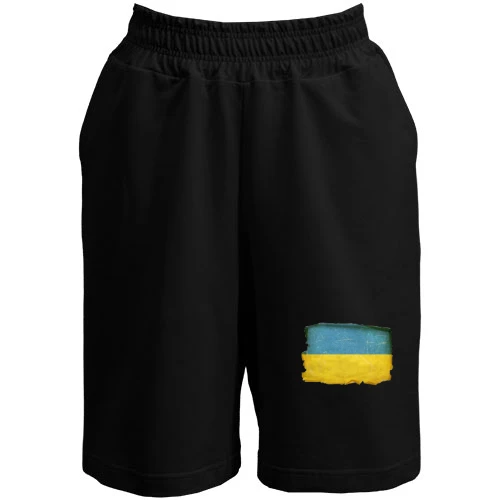 Женские  шорты, Черный, с потрёпанным флагом