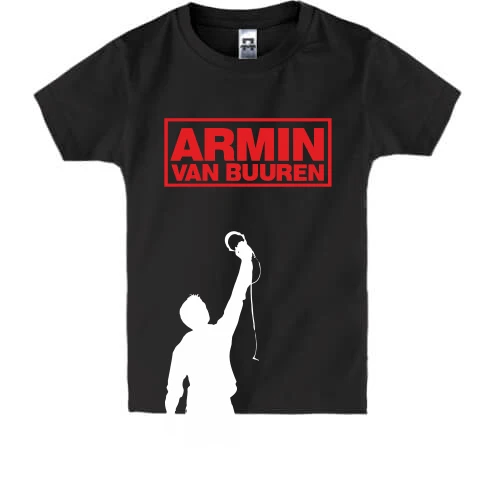 Детская футболка, Черный, Armin Van Buuren (с силуэтом)