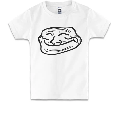 Детская футболка Троллфэйс довольный (Trollface Happy))