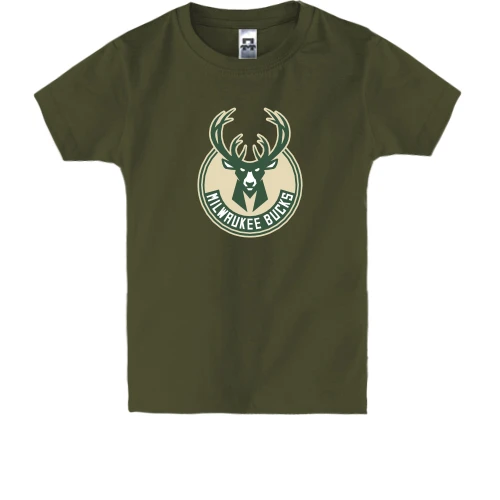 Детская футболка, Хаки, Milwaukee Bucks