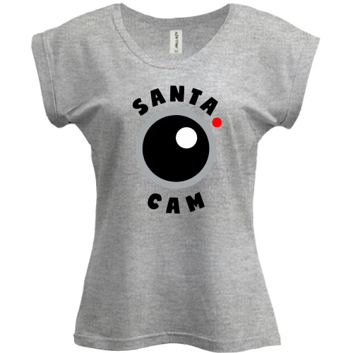 Футболка жіноча PANI, Сірий меланж, "Santa cam"