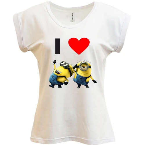 Футболка женская PANI, Бежевый, I love minions
