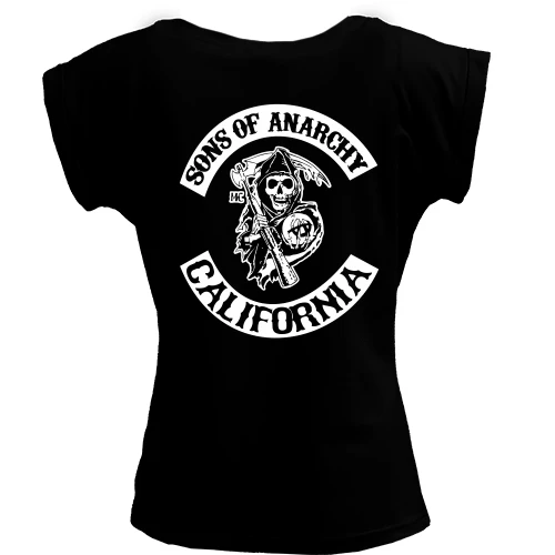 Футболка женская PANI, Черный, Sons of Anarchy California