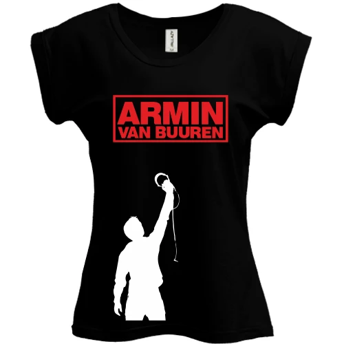 Футболка женская PANI, Черный, Armin Van Buuren (с силуэтом)