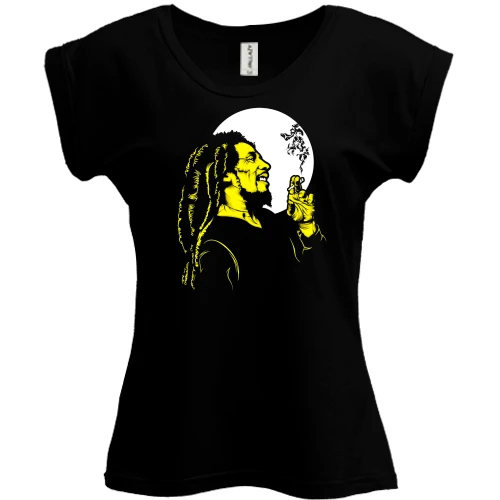 Футболка женская PANI Bob Marley на фоне луны