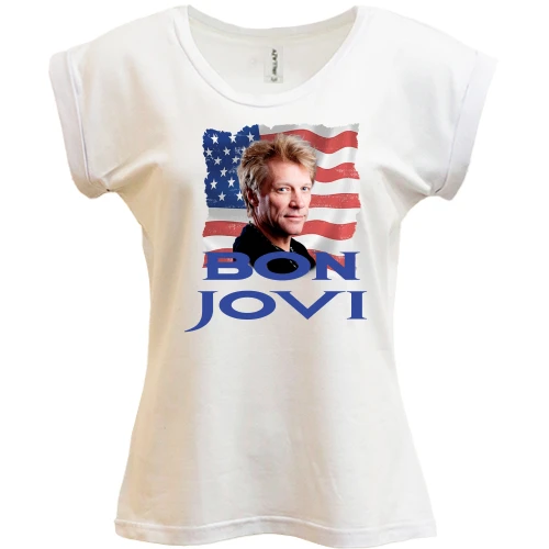 Футболка женская PANI Bon Jovi с флагом