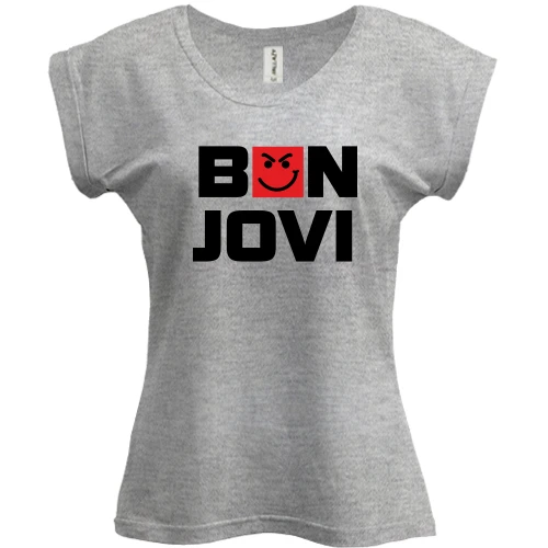 Футболка женская PANI, Серый меланж, Bon Jovi - Have a Nice Day (2)